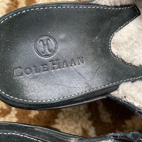 Cole Haan Clogs Horse Bit Sherpa lined Suede western equestrian slip on Warm  7 - Picture 6 of 10
